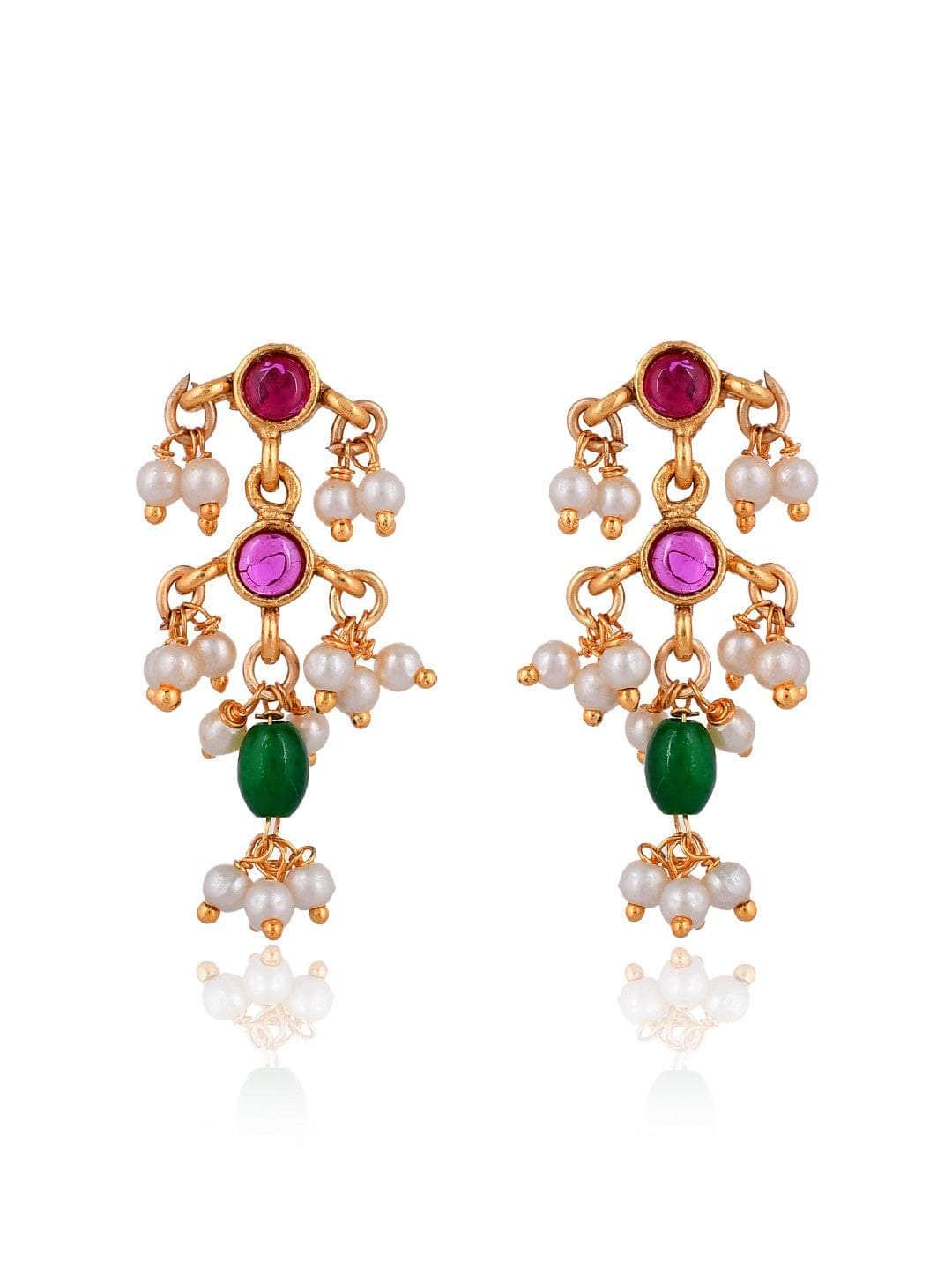 Ishhaara Pearl & Kemp Necklace With Earrings
