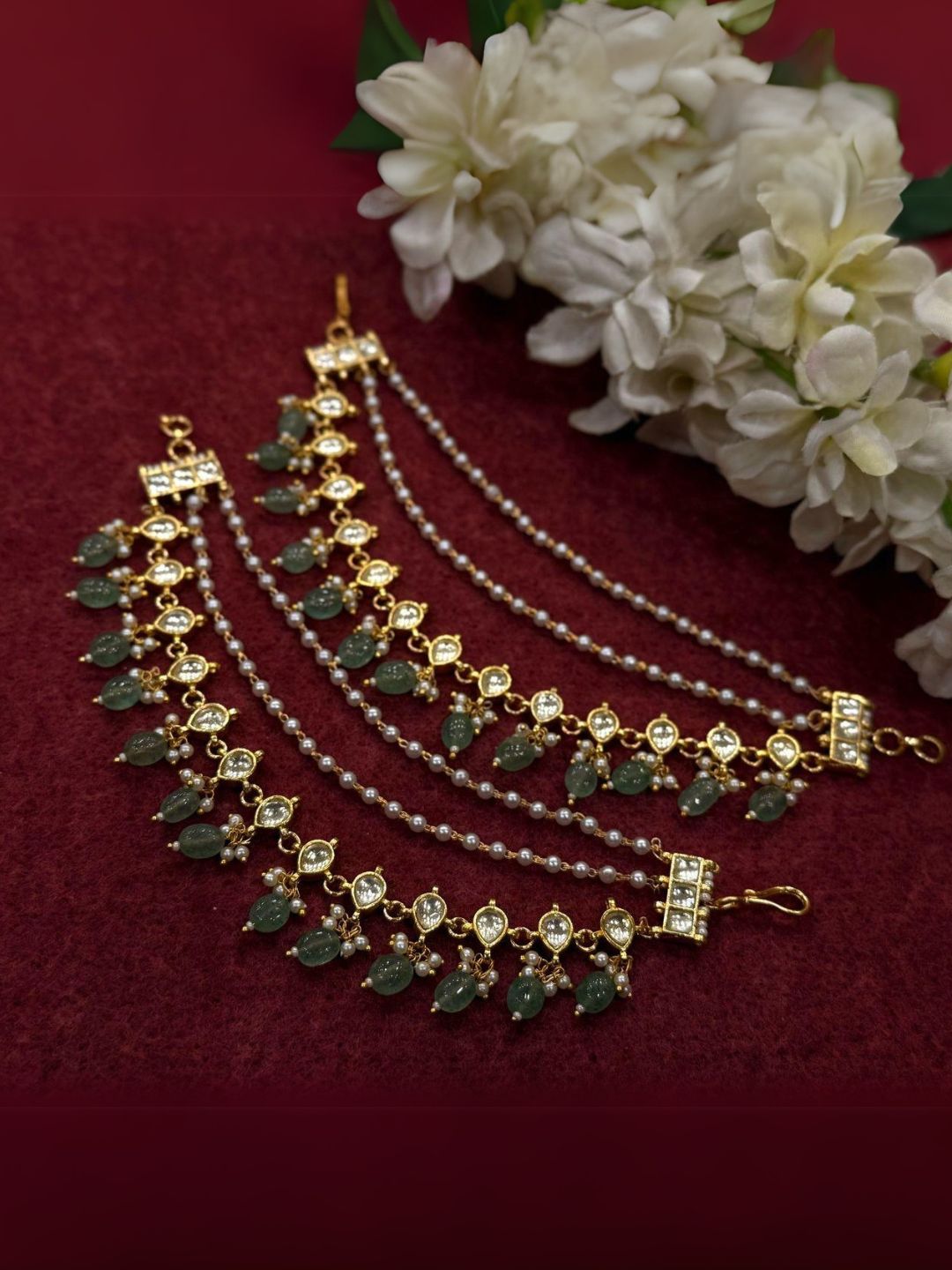 Ishhaara Pearl Layer Beads Ear Chain