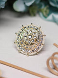Ishhaara Pearl And Polki Round Ring