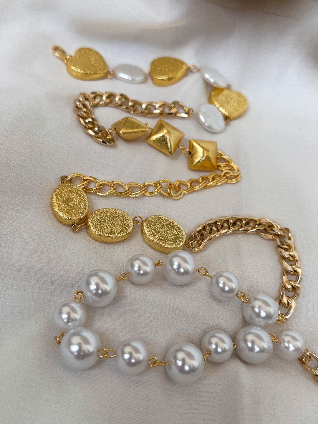 Ishhaara Pearl Studded Wrap Around Bracelet