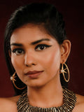 Ishhaara Pearl Sunflower Big Hoop Earring