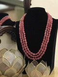 Ishhaara Pink 3 Layered Beads Necklace