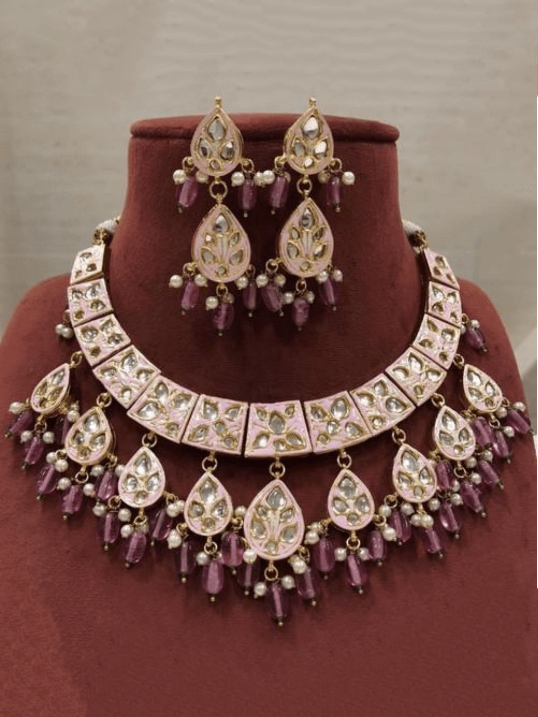 Ishhaara 3 Patch Moti Necklace Set