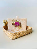 Ishhaara Beige Embroidered Rectangle Clutch