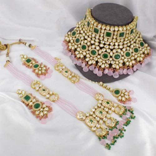 Ishhaara Pink Bridal Choker Complete Set