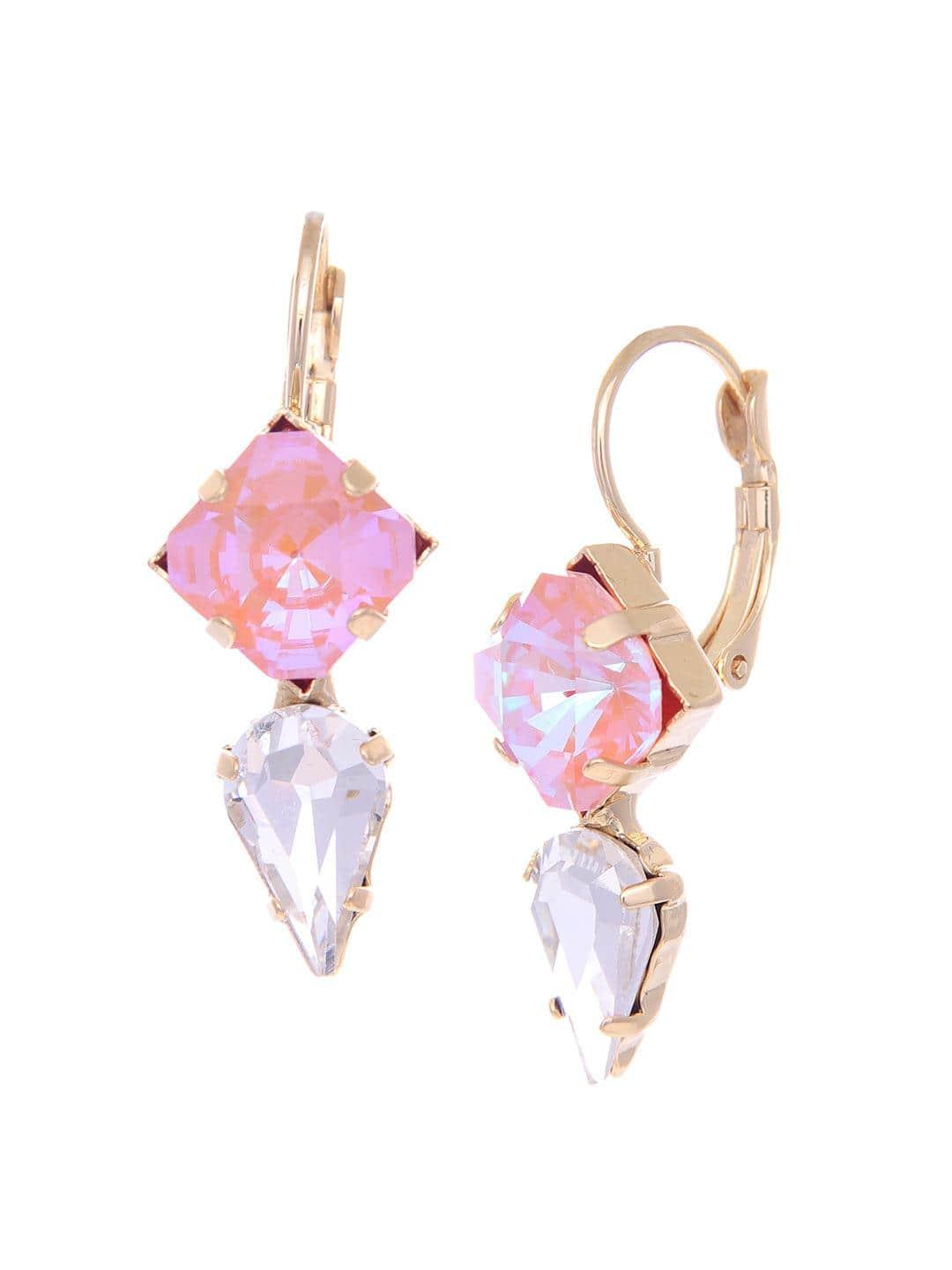 Ishhaara Crystal Bullet Earrings Pink