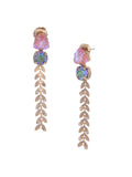 Ishhaara Crystal Trail Earrings Pink