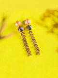 Ishhaara Crystal Trail Earrings Pink