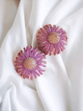 Ishhaara Pink Cubic Zirconia Decor Stud Earrings