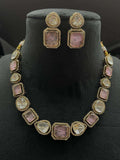 Ishhaara Doublet Stone And Moissanite Necklace Set