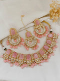 Ishhaara Pink Elegant Simple Kundan Choker