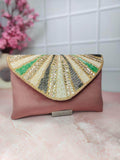 Ishhaara Embellished Clutch With Button Closure