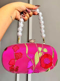 Ishhaara Pink Garden Of Flowers Clutch Bag