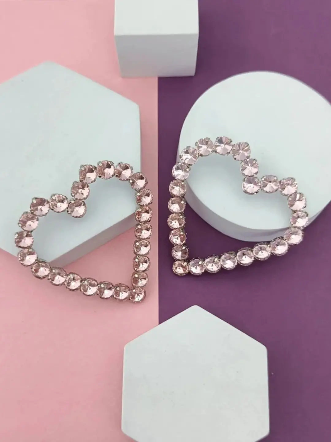 Ishhaara Pink Heartflare Statement Earring