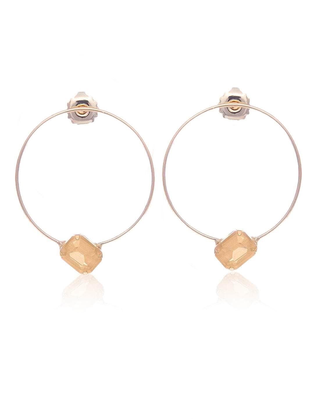 Ishhaara Hoop Crystal Earrings Mint Green