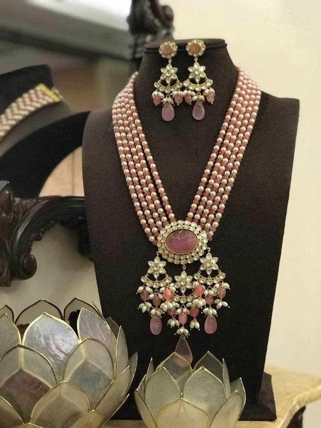 Ishhaara Jadau Polki Pendant Necklace Set