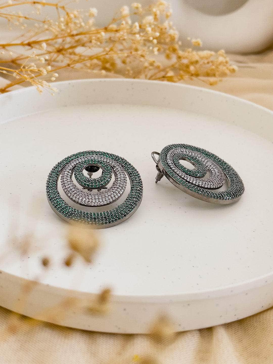 Ishhaara Pink Kundan And Zircon Embellished Layered Dangler Earrings