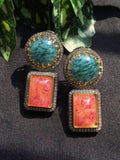 Ishhaara Multicolor Doublette Stone Earrings