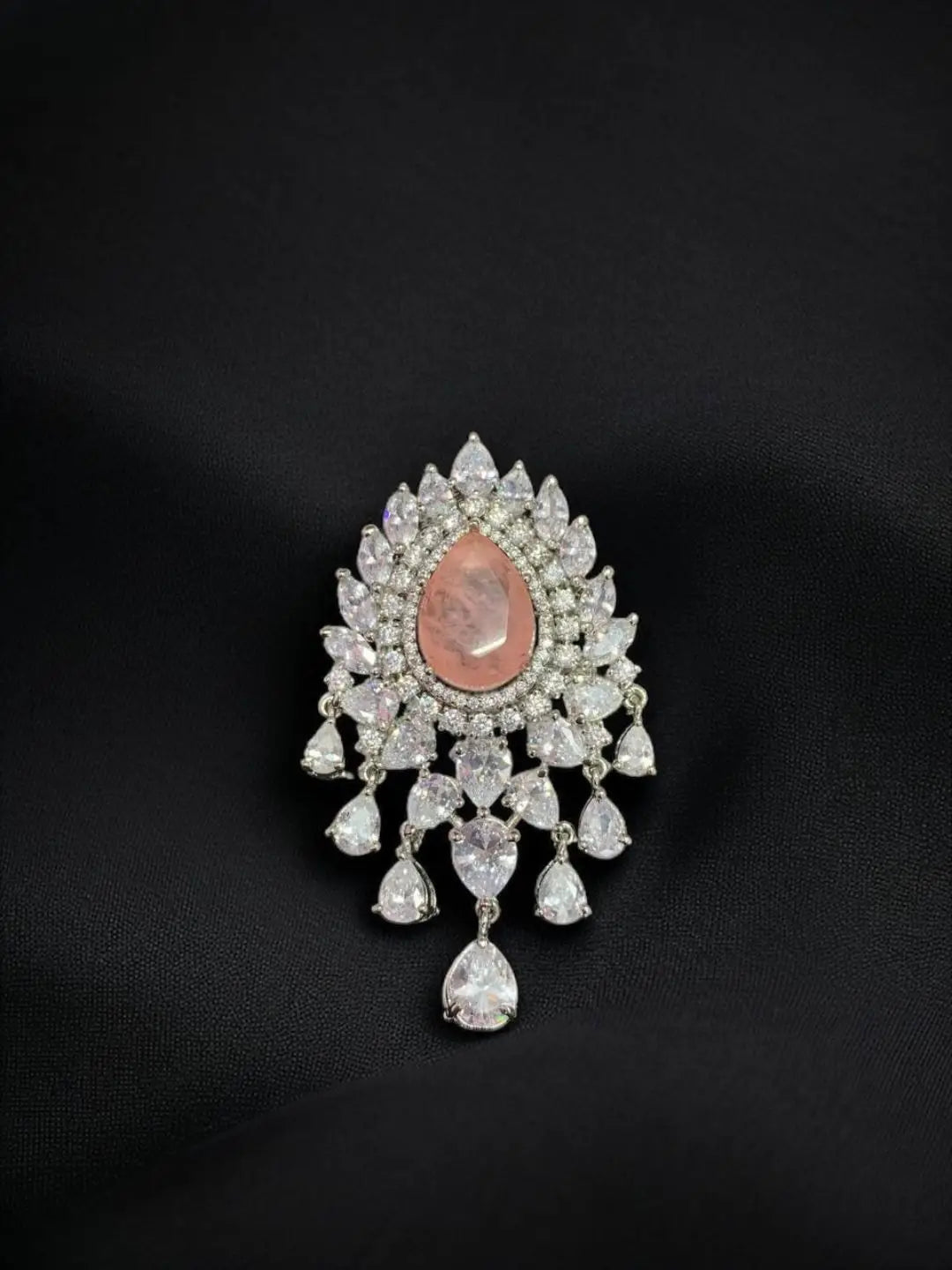 Ishhaara Pink Pastel Pop Zircon Stone Studded Brooch