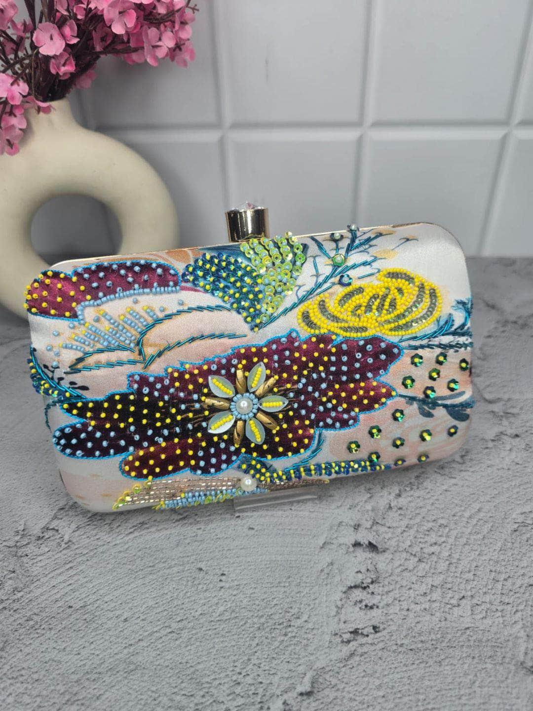 Ishhaara Pink Phulkari Clutch