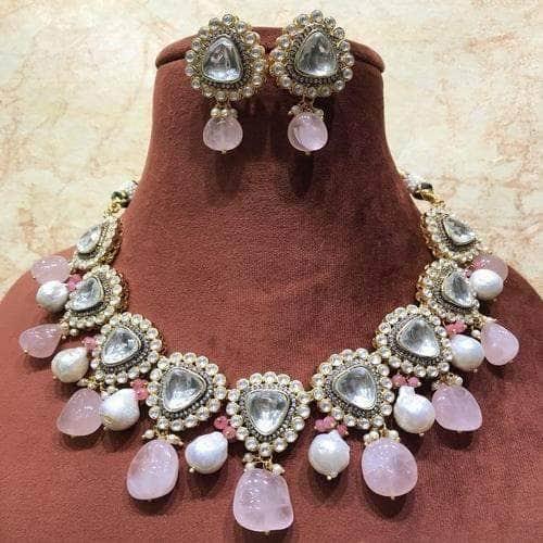 Ishhaara Polki Kundan Set Natural Stone