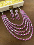Ishhaara Pink Radiant And Sparkle American Diamond Necklace