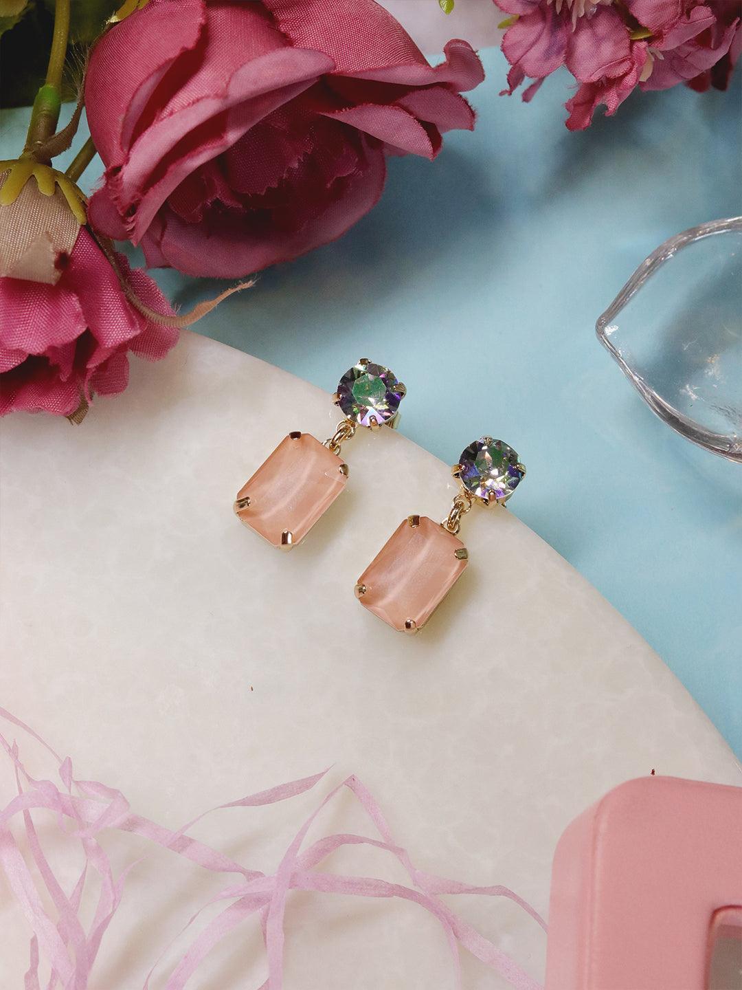 Ishhaara Shweta Tripathi Sharma In Irridescent Square Drop Earrings