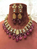 Ishhaara Square And Drop Shape Necklace