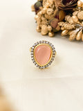 Ishhaara Pink Statement Adjustable Ring