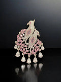 Ishhaara Pink Stylish Peacock Brooch