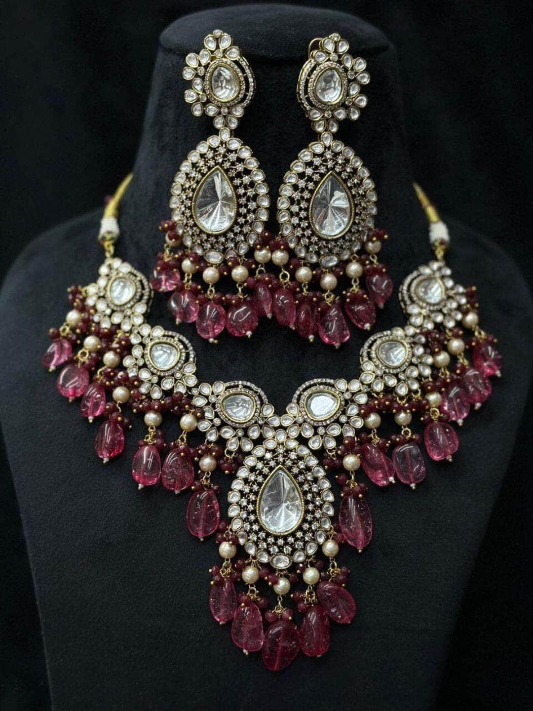 Ishhaara Victorian Semiprecious Pearl Drop Necklace