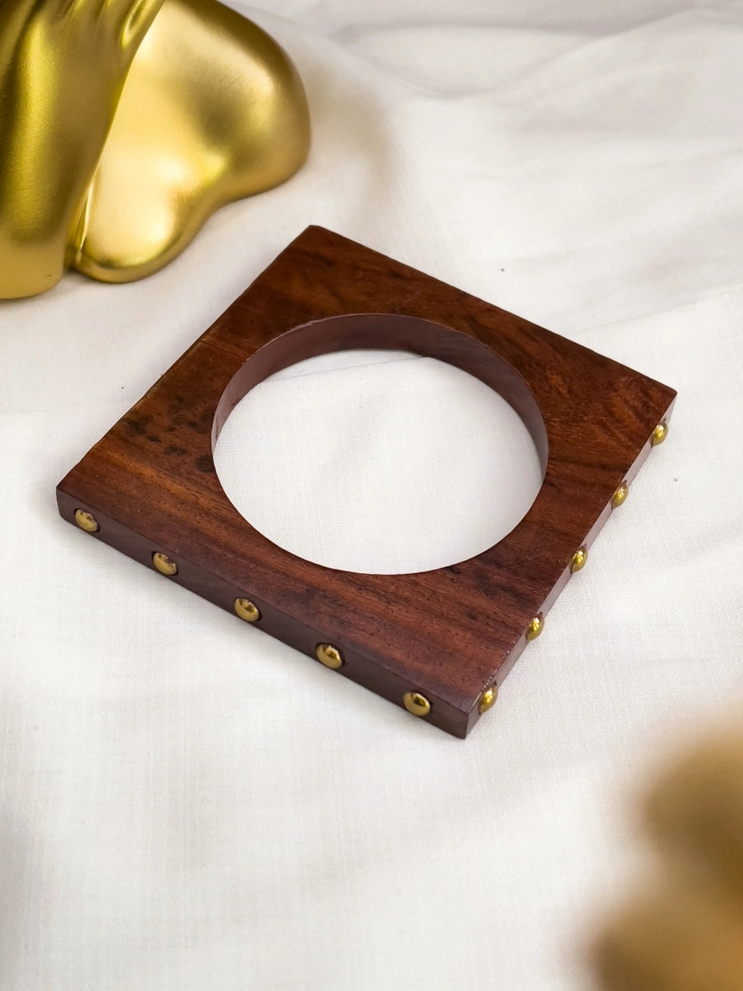 Ishhaara Polka Square Wooden Bangle