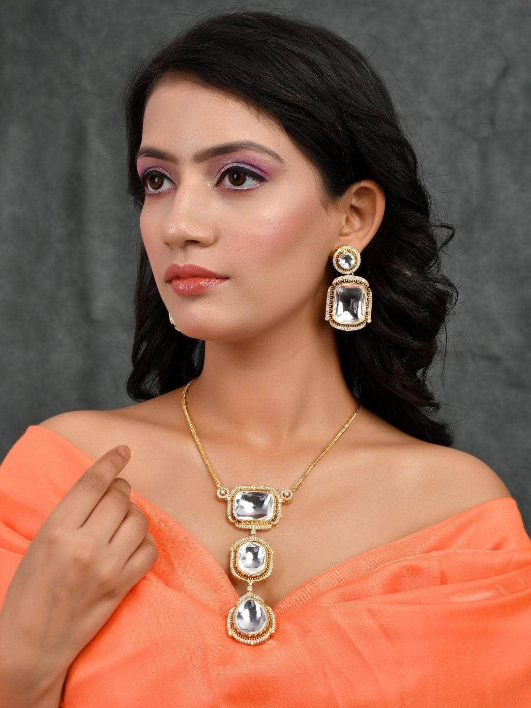 Ishhaara Polki Chunkey Pendant Necklace Set