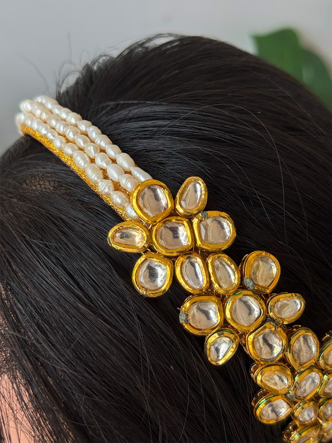 Ishhaara Polki Diamond Flower Headband