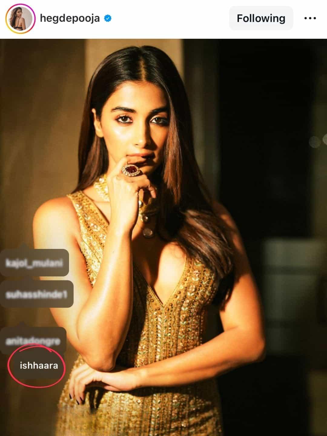 Ishhaara Pooja Hegde In Kundan Ruby Ring Red