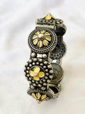 Ishhaara Pranutan Bahl In Oxidised Tribal Bangle With Flowers