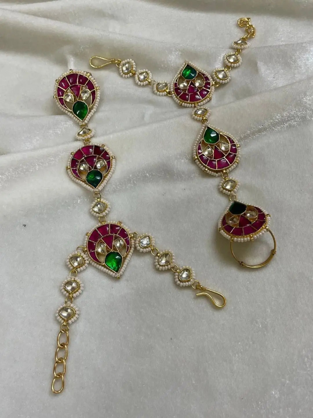 Ishhaara Precious Jadau Kundan Bridal Hathphool