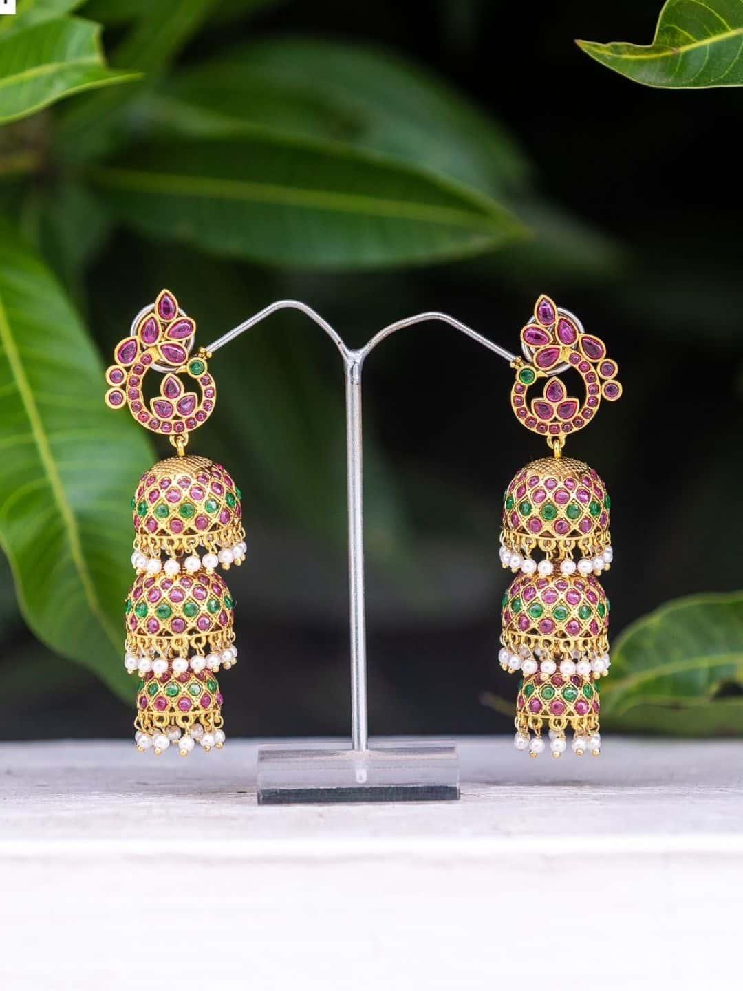 Ishhaara Premium Real Kemp Step Grand Jumkha