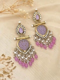 Ishhaara Purple Cutwork Chandbali Earrings