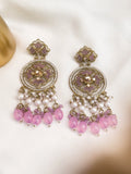 Ishhaara Purple Gold Plated Traditional Handcrafted Earrings