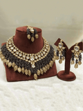 Ishhaara Kundan Coral Precious Stone Set