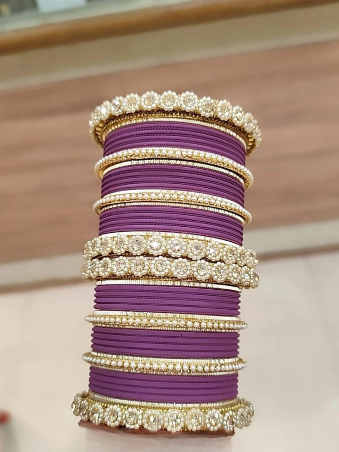 Ishhaara Purple Pearl And Kundan Studded Bridal Chooda