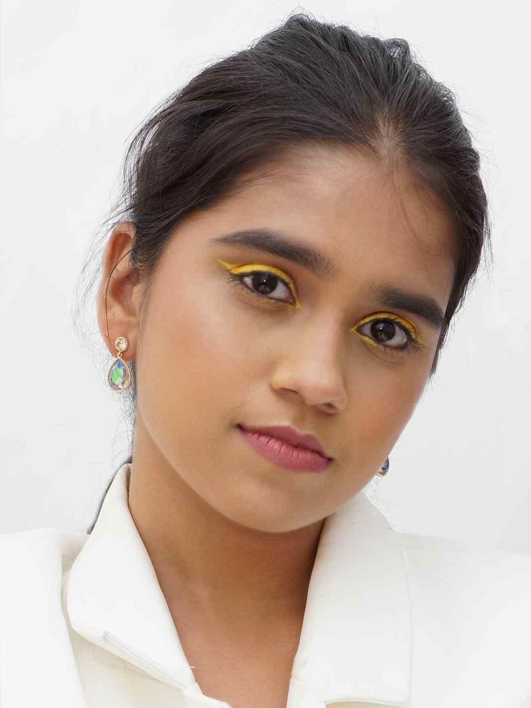 Ishhaara Sapphire Drop Earrings Purple