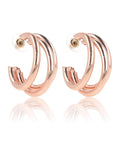 Ishhaara Raashii Khanna In Triple Hoop Earrings Rosegold