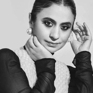 Rasika In Big Pearl Statement Studs White