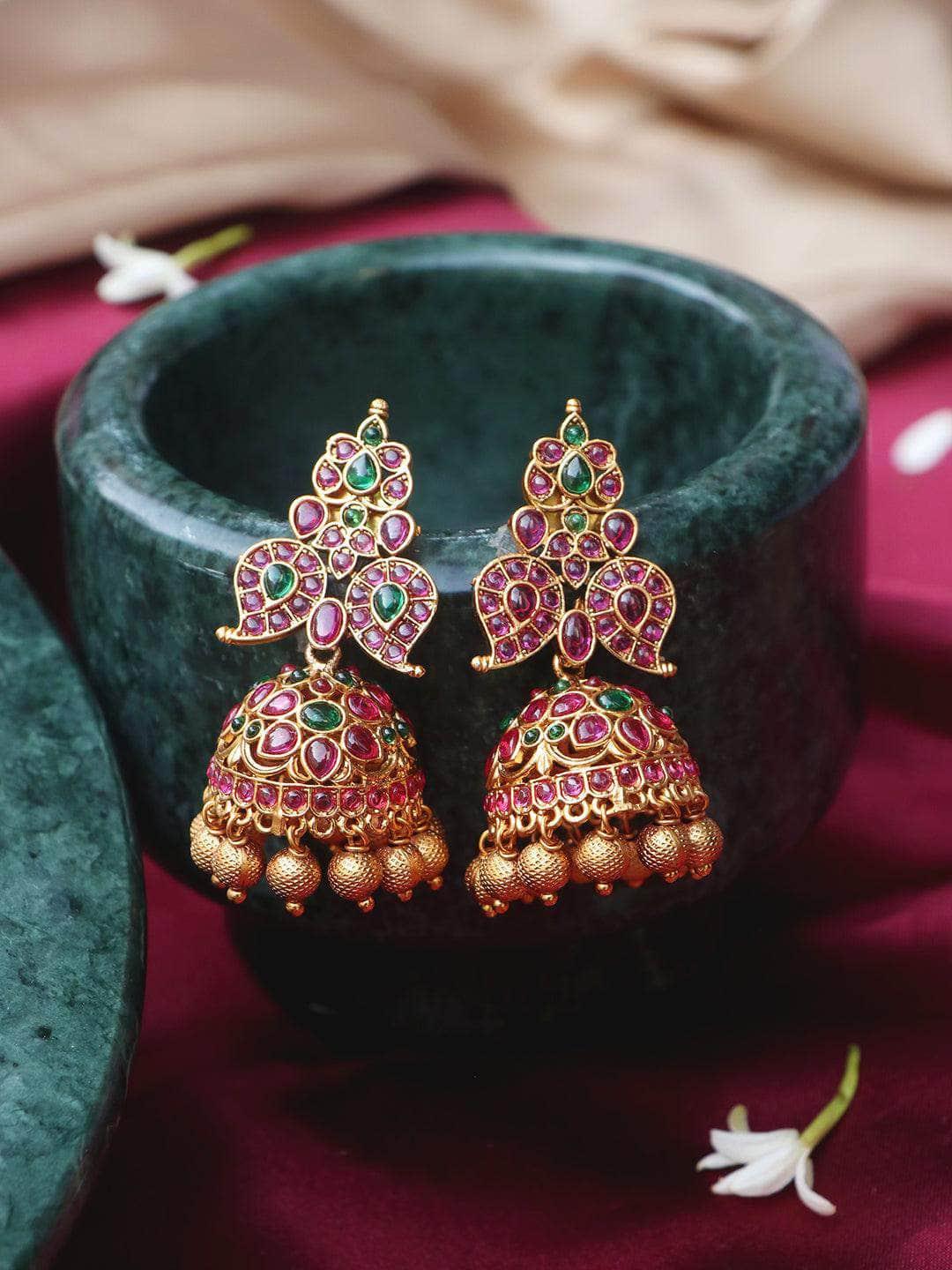 Ishhaara Real Kemp Studded Mango Necklace Set