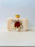 Ishhaara Beige Embroidered Rectangle Clutch
