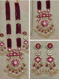 Ishhaara Brass Kundan Long Necklace Set