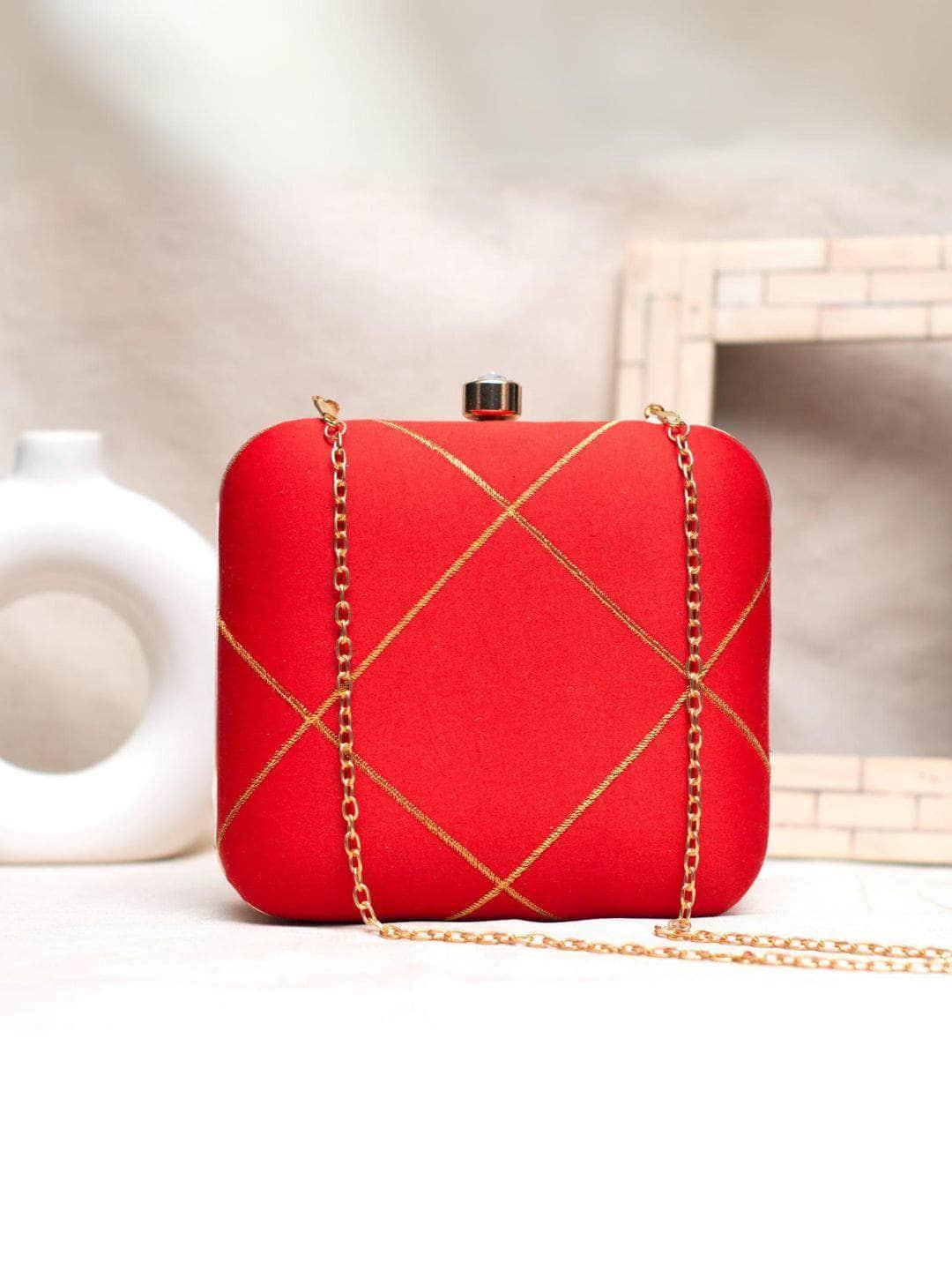 Ishhaara Designer Fabric Box Clutch