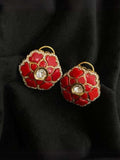 Ishhaara Designer Polki Stud Earrings